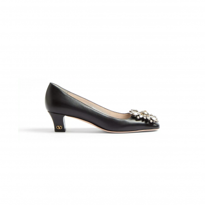 VALENTINO PRESHOES KIDSKIN PUMPS WITH CRYSTALS 45MM 6W2S0LM3MSC_R2D